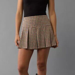 NWT AE Pleated It Knit Plaid Skort Sz XS/S